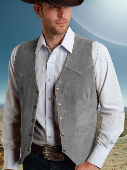 Men's Casual Suede Vest - Bellkmart