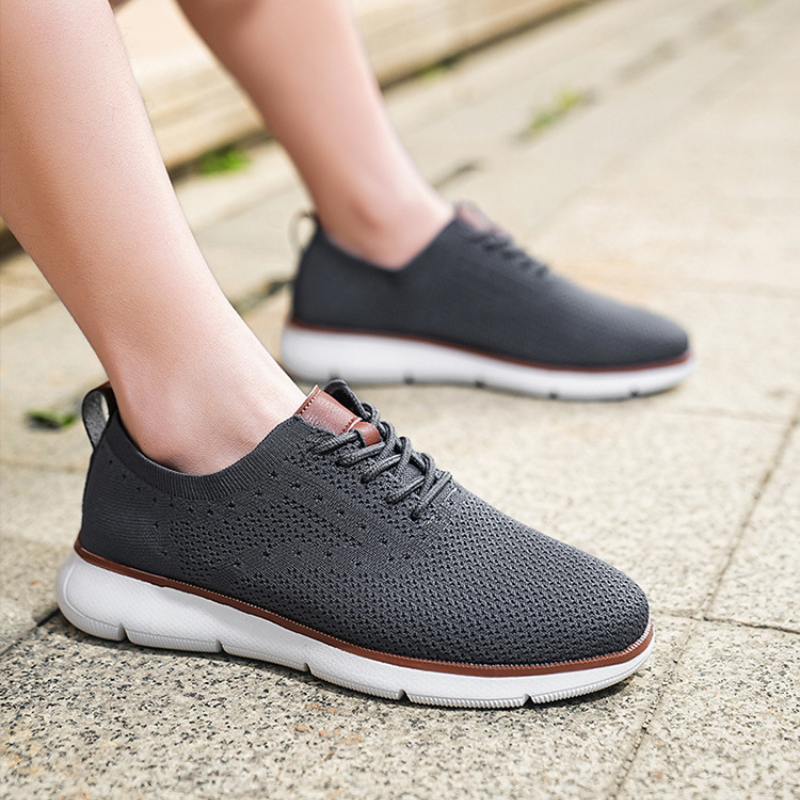 Black Sole Super Comfy breathable Orthopedic Mesh Sneakers For Wide Feet - khaki main image 0