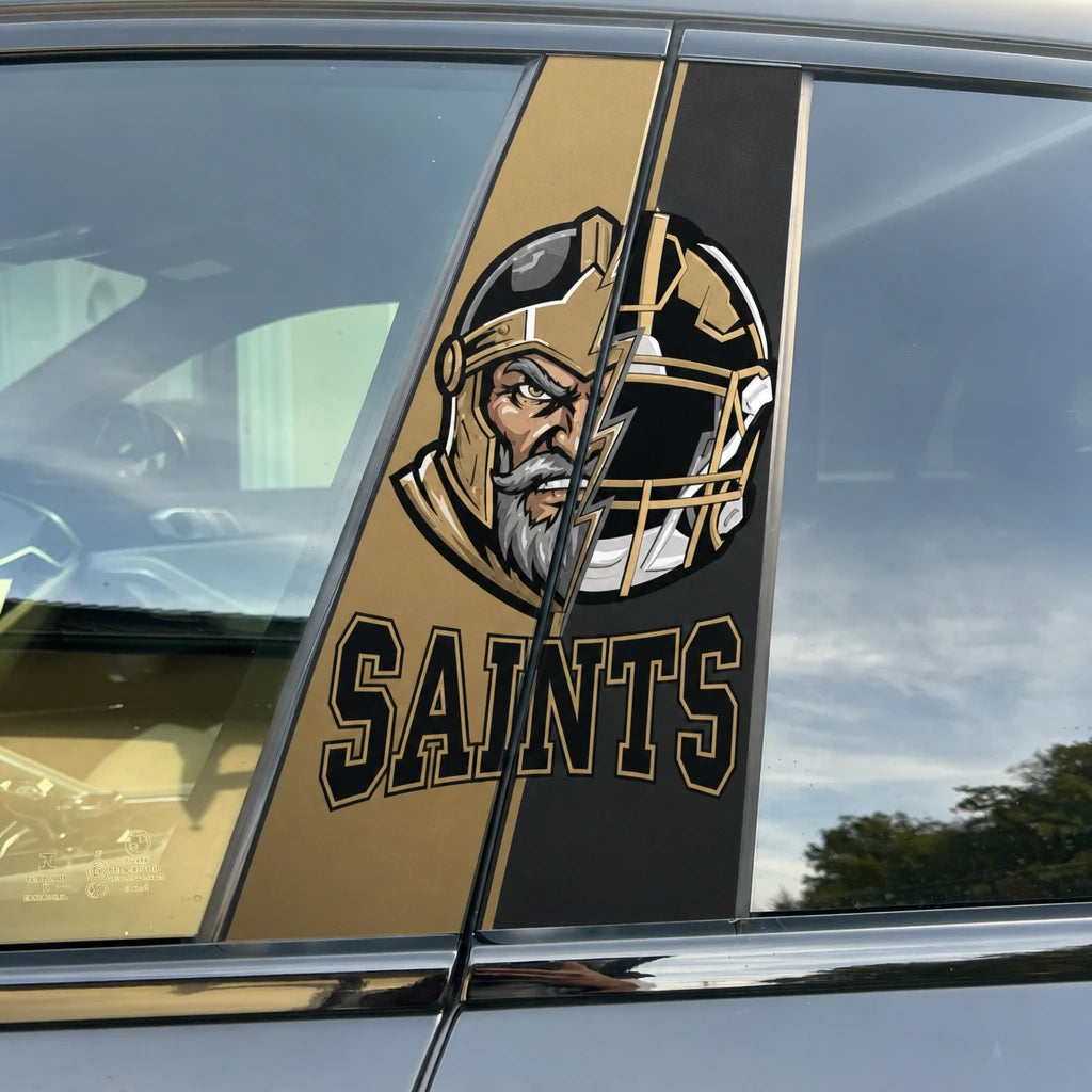New Orleans Saints Car Pillar Wrap - Universal Fit Style 2