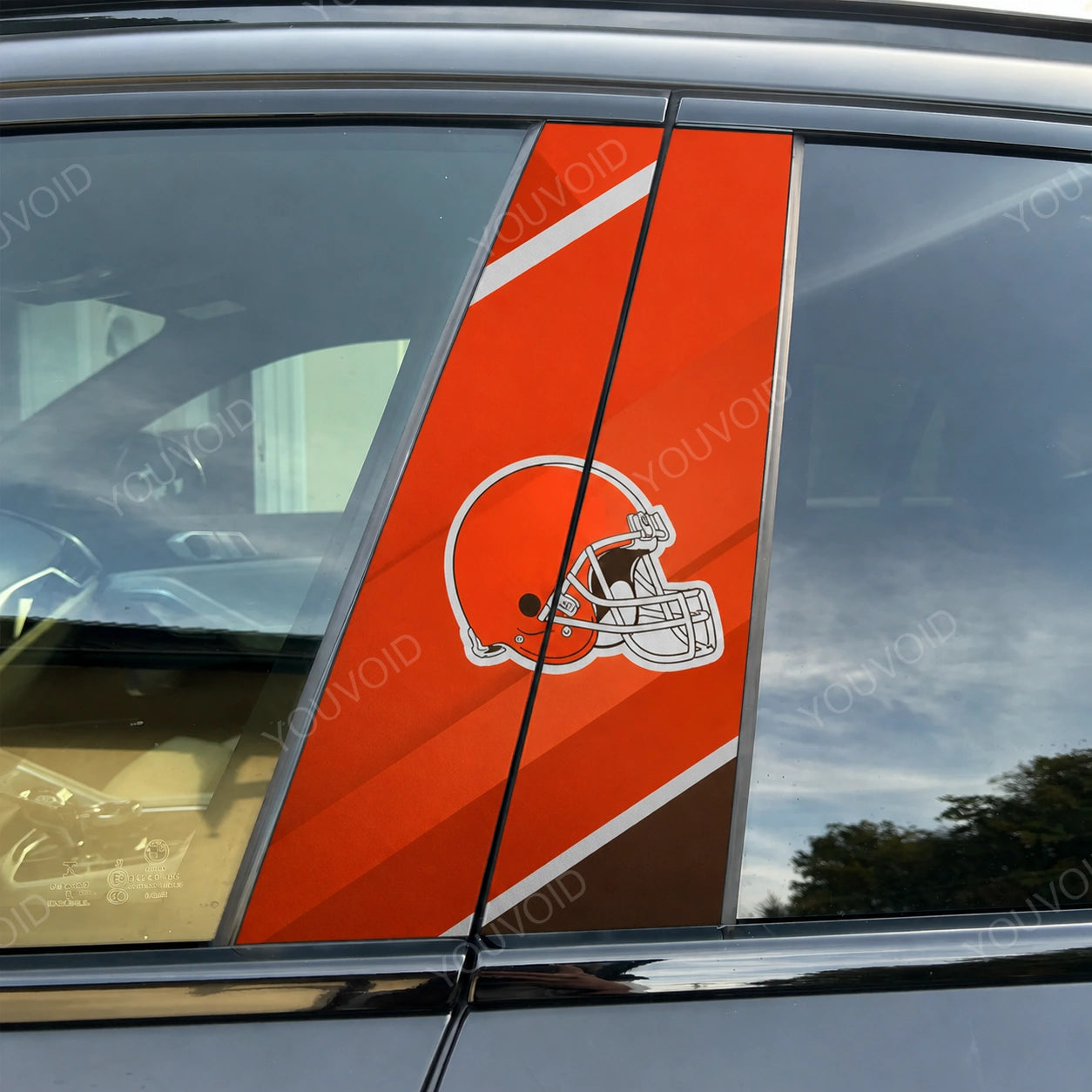 Cleveland Browns Car Pillar Wrap - Premium Vinyl B-Pillar Decal, Universal Fit