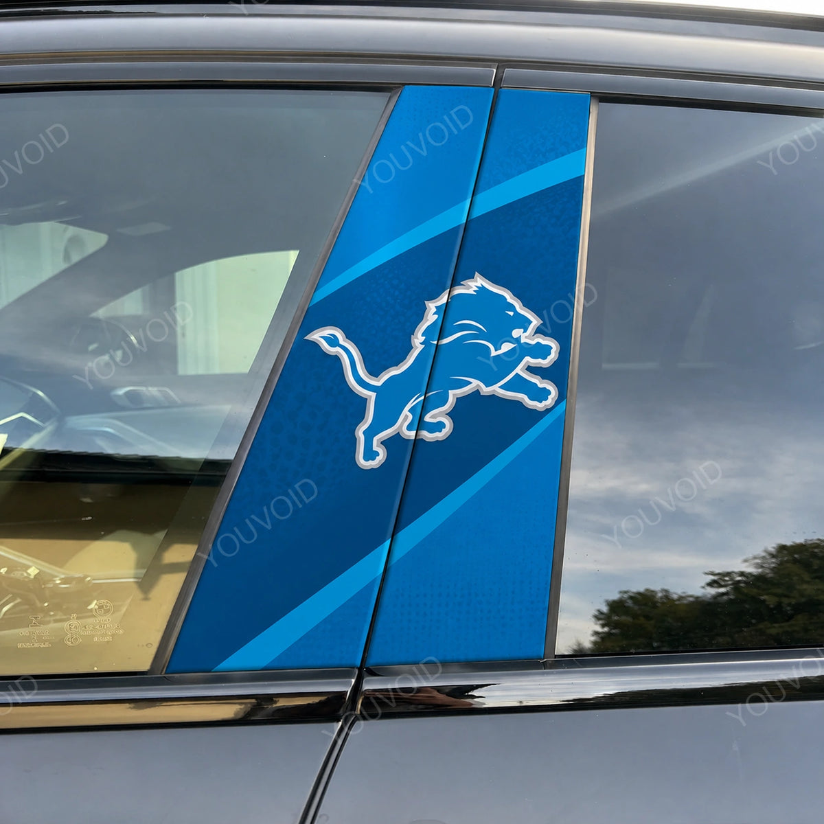 Detroit Lions Car Pillar Wrap - Premium Vinyl B-Pillar Decal, Universal Fit