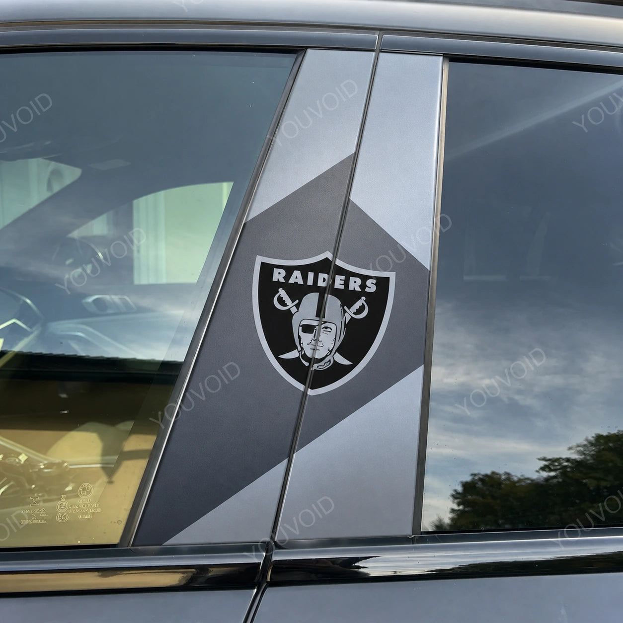 Las Vegas Raiders Car Pillar Wrap - Premium Vinyl B-Pillar Decal, Universal Fit