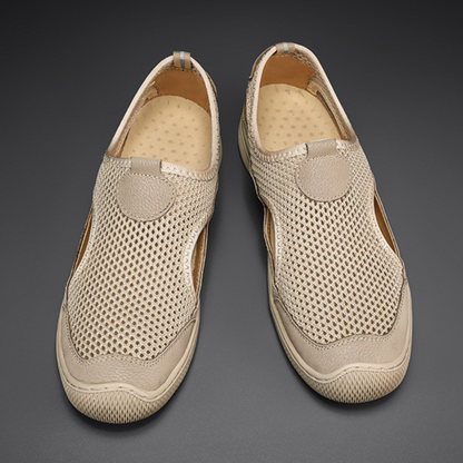 Lightweight Mesh Slip-On Athletic Shoes with Ventilation Panels - Bellkmart