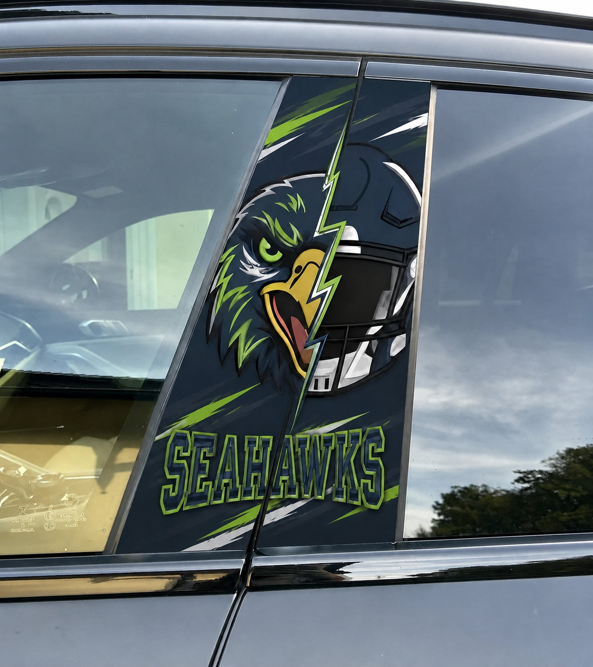 Seattle Seahawks Car Pillar Wrap - Universal Fit - 1