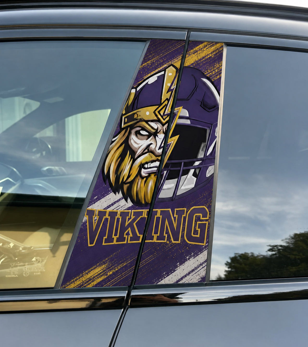 Minnesota Vikings Car Pillar Wrap - Universal Fit - 1