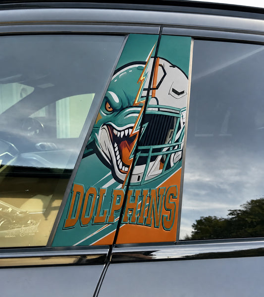Miami Dolphins Car Pillar Wrap - Universal Fit - 1