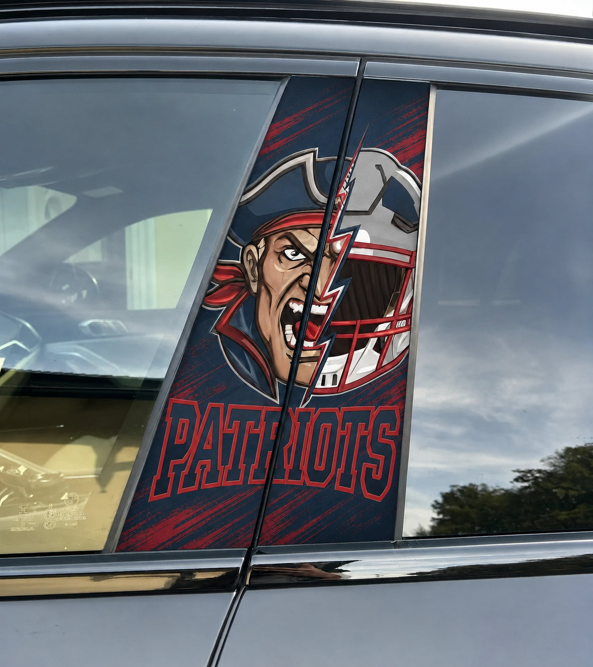 New England Patriots Car Pillar Wrap - Universal Fit - 2