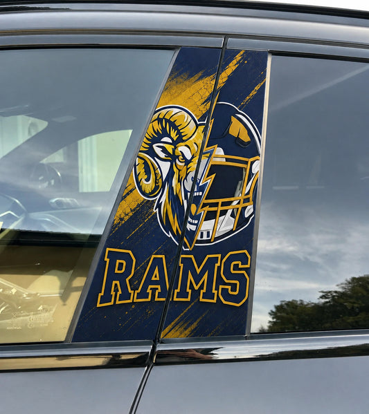 Los Angeles Rams Car Pillar Wrap - Universal Fit - 2
