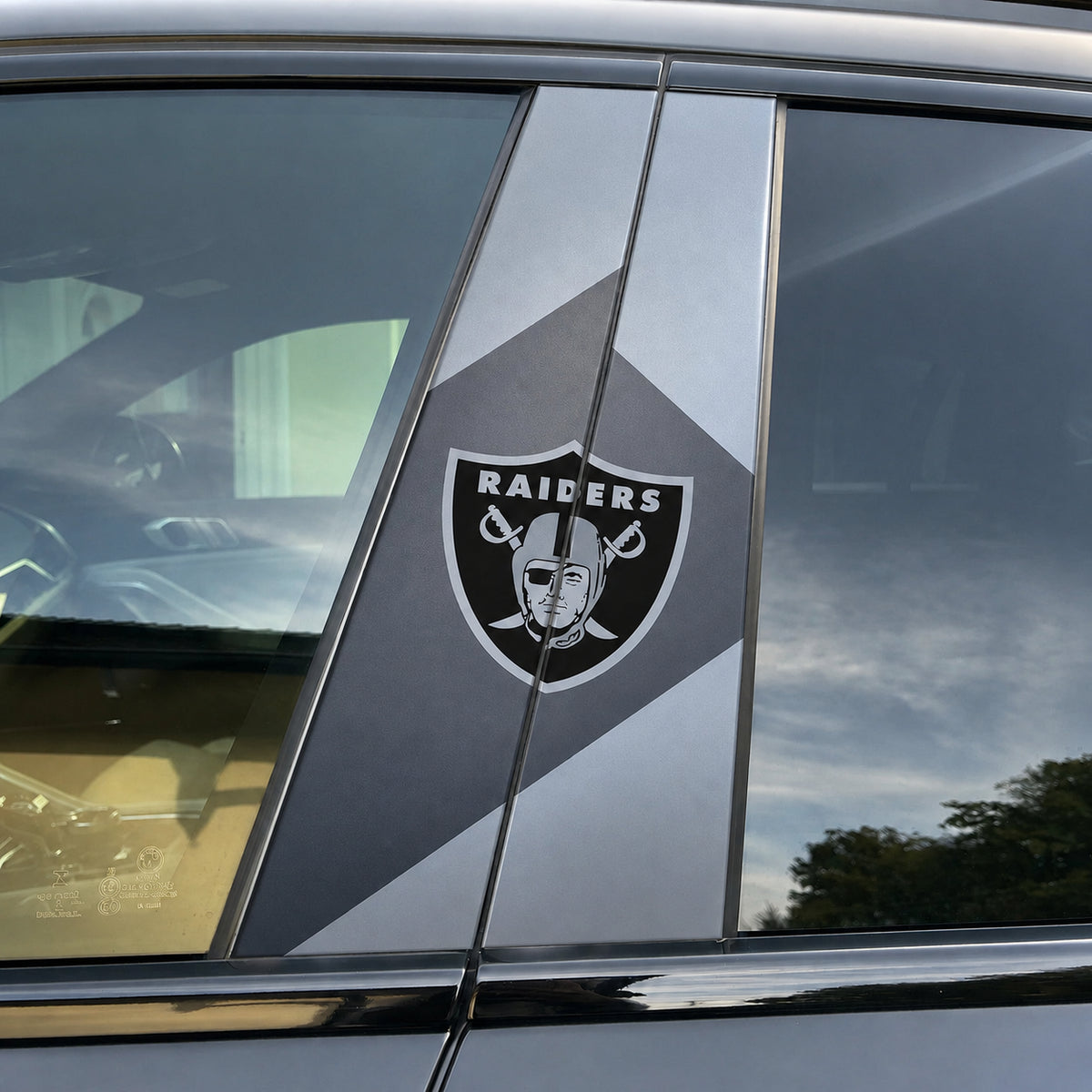 Las Vegas Raiders Car Pillar Wrap - Universal Fit - 1