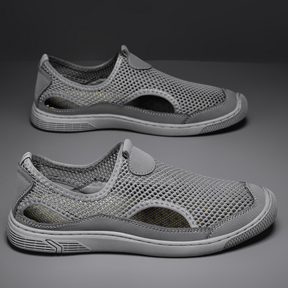 Lightweight Mesh Slip-On Athletic Shoes with Ventilation Panels - Bellkmart