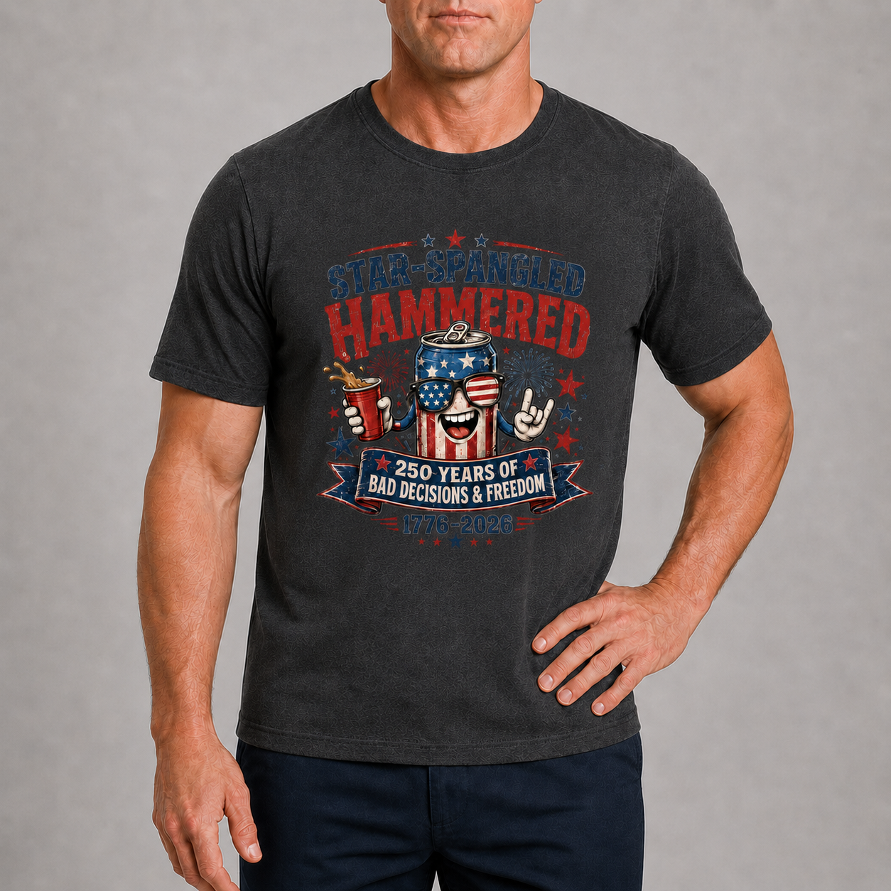 Men’s Star-Spangled Hammered Party Tee - Bellkmart