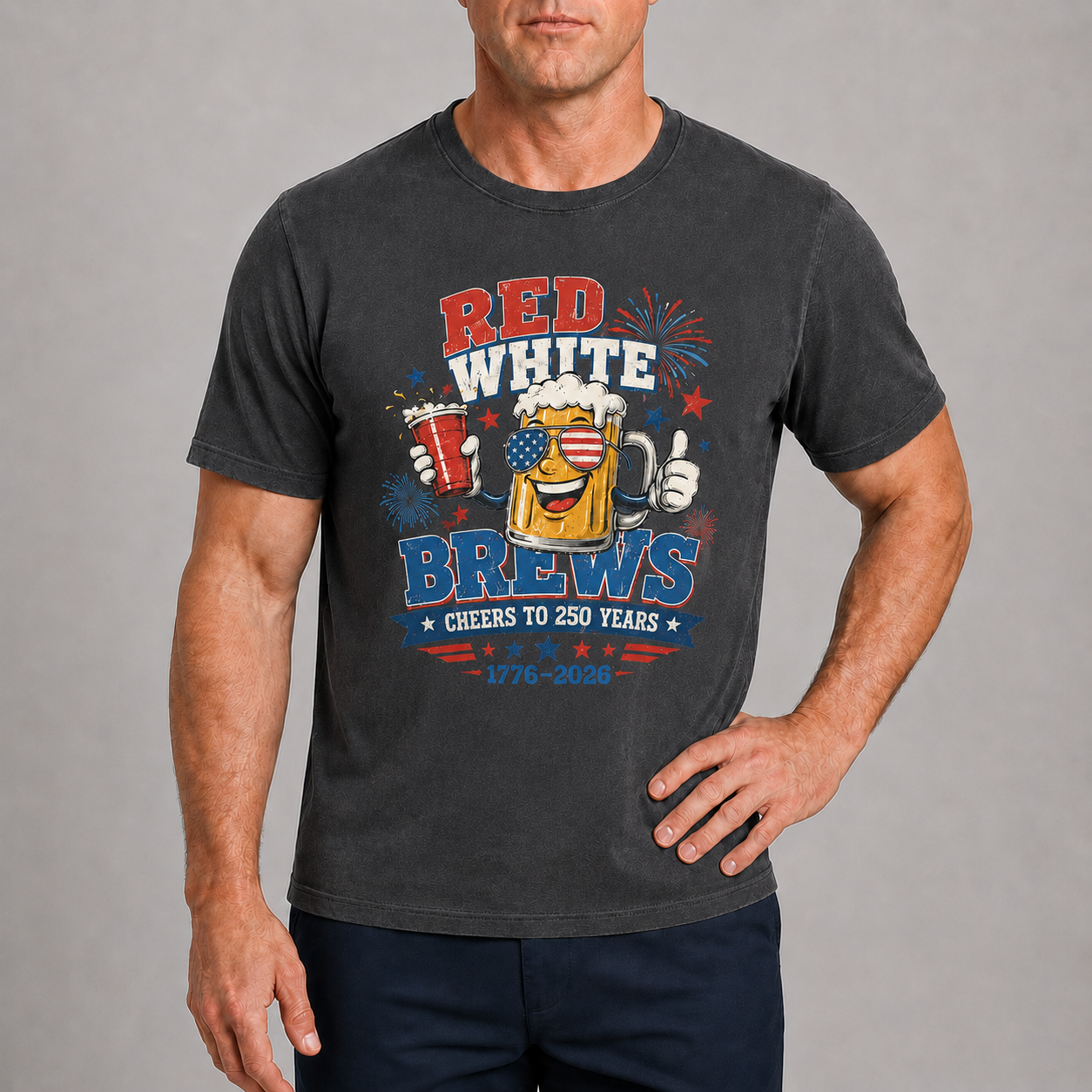 Men’s Red White & Brews 250 Graphic Tee - Bellkmart