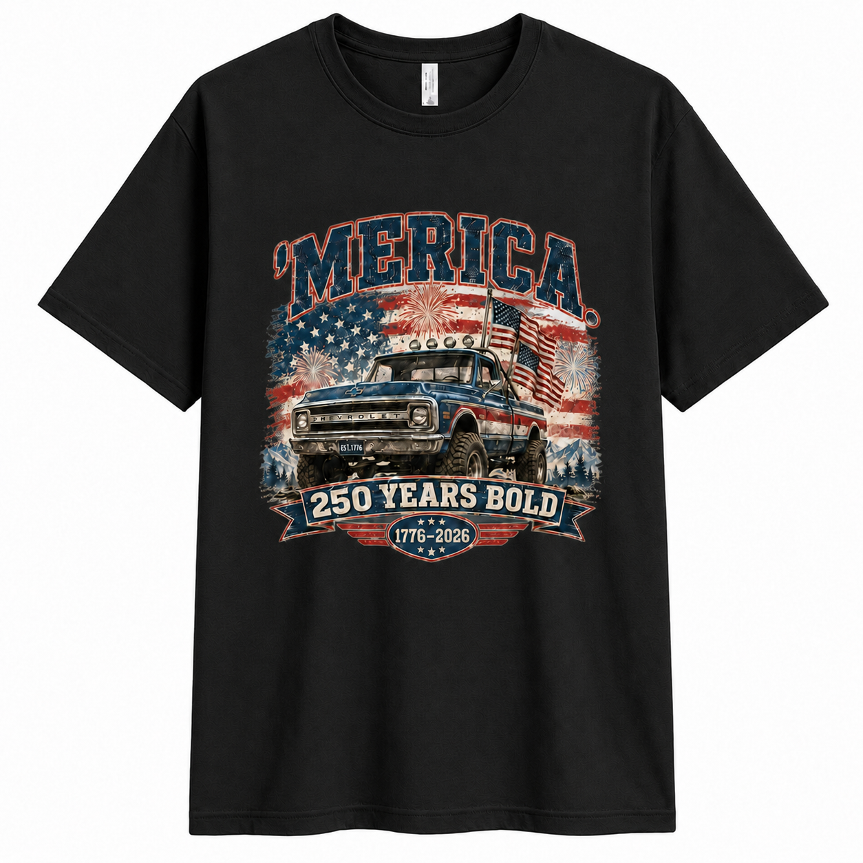 Men’s ’Merica 250 Vintage Pickup Graphic Tee - Bellkmart