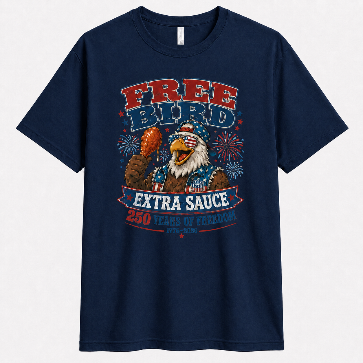 Men’s Free Bird Extra Sauce 4th of July Tee - Bellkmart