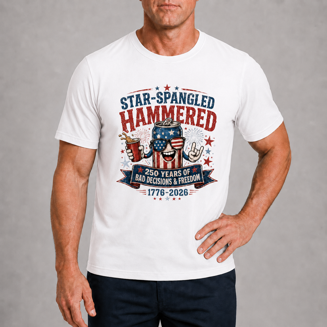 Men’s Star-Spangled Hammered Party Tee - Bellkmart