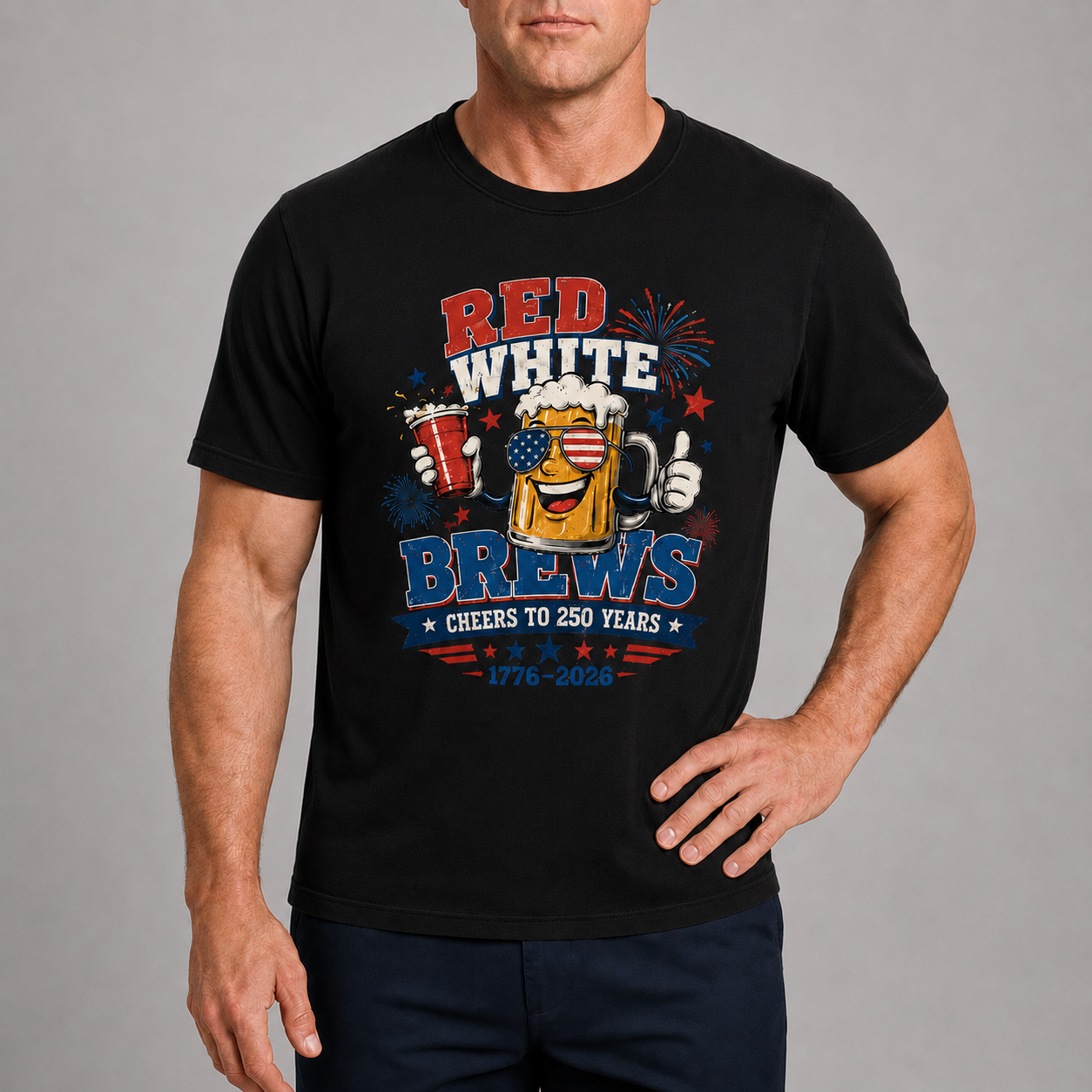 Men’s Red White & Brews 250 Graphic Tee - Bellkmart