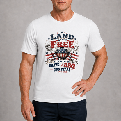 Men’s Land of the Free BBQ 250 Tee - Bellkmart