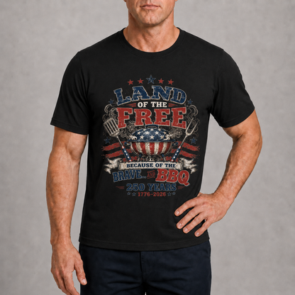 Men’s Land of the Free BBQ 250 Tee - Bellkmart