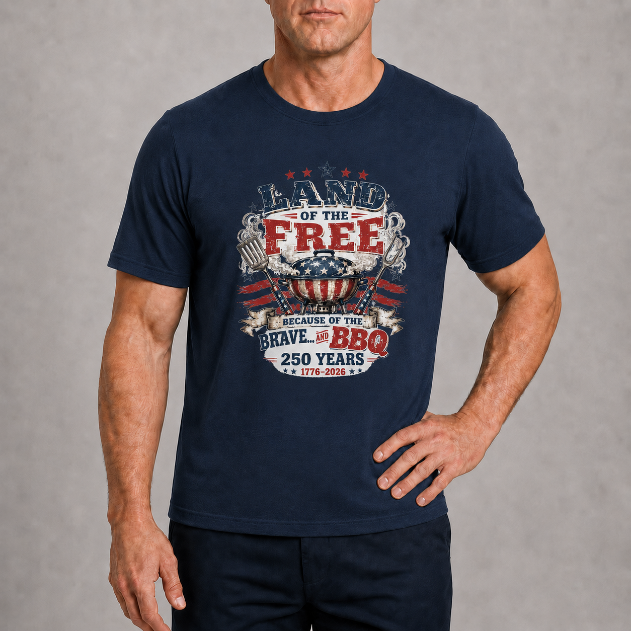 Men’s Land of the Free BBQ 250 Tee - Bellkmart