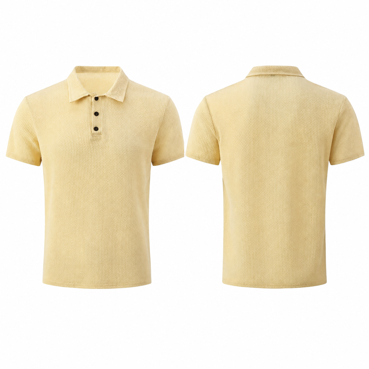 LuxeKnit™ Men’s Ice Silk Mesh Polo Shirt - Beige - Bellkmart