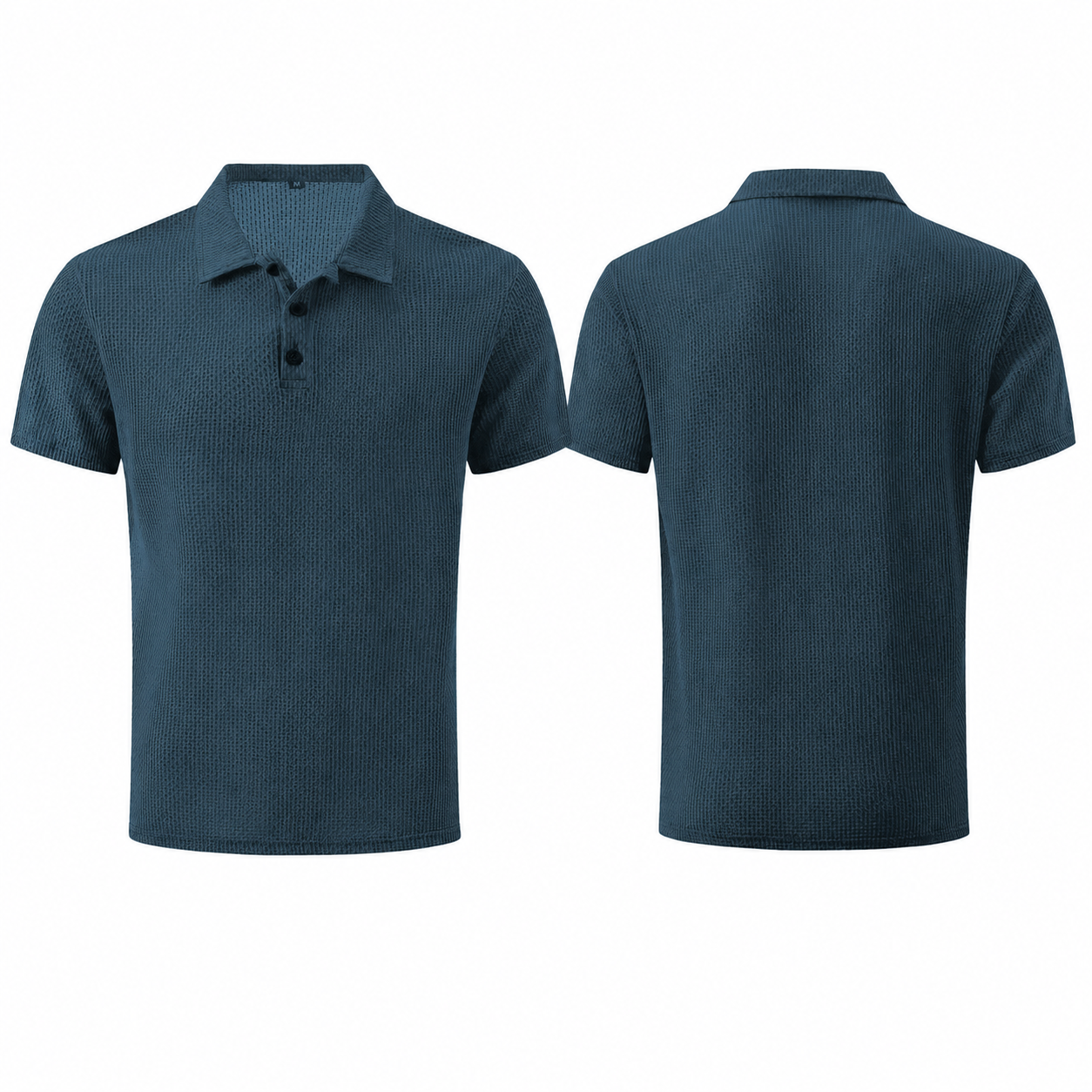 LuxeKnit™ Men’s Ice Silk Mesh Polo Shirt - Blue - Bellkmart