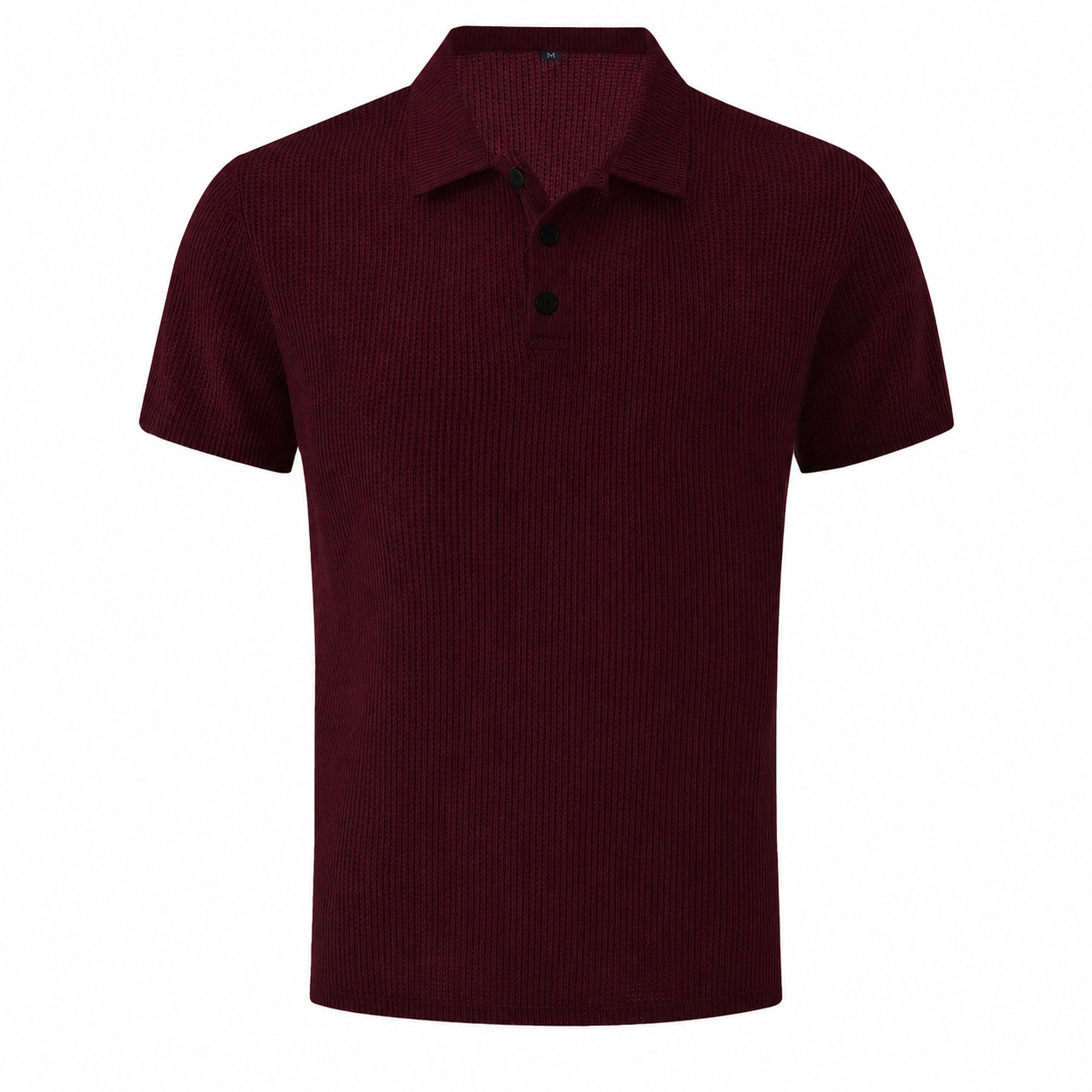 LuxeKnit™ Men’s Ice Silk Mesh Polo Shirt - Red Wine - Bellkmart