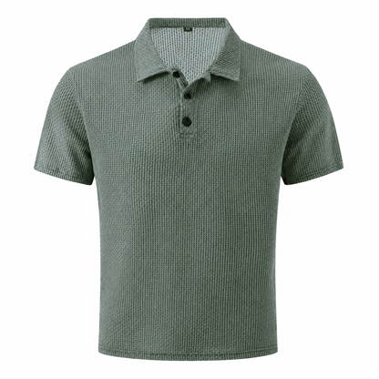 LuxeKnit™ Men’s Ice Silk Mesh Polo Shirt - Olive Green - Bellkmart