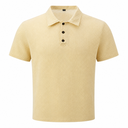 LuxeKnit™ Men’s Ice Silk Mesh Polo Shirt - Beige - Bellkmart