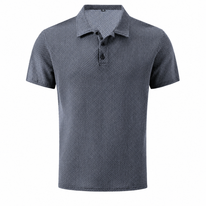 LuxeKnit™ Men’s Ice Silk Mesh Polo Shirt - Dark Gray - Bellkmart