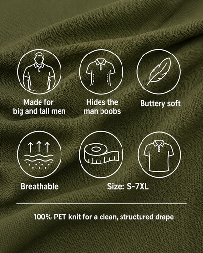 LuxeKnit™ Men’s Ice Silk Mesh Polo Shirt - Light Blue - Bellkmart