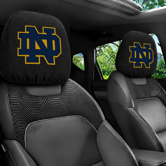 Notre Dame Fighting Irish - Double-sided printed college car headrest covers – suitable for all seasons