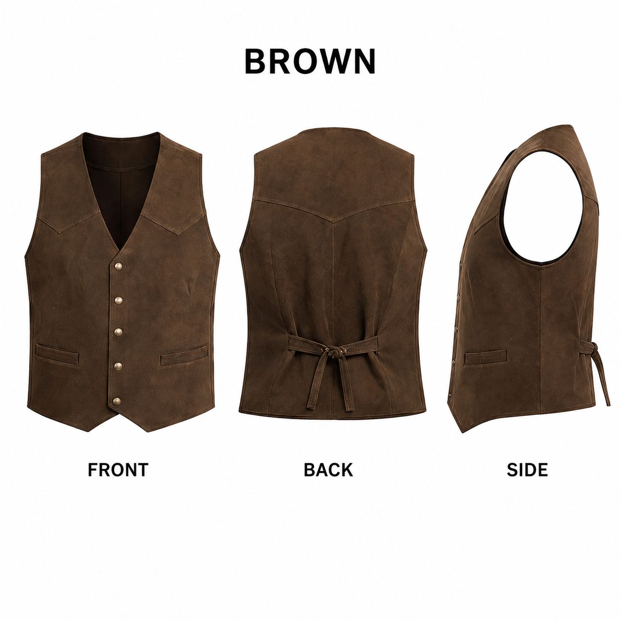 Men's Casual Suede Vest - Bellkmart