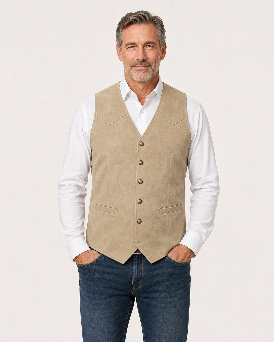 Men's Casual Suede Vest - Bellkmart
