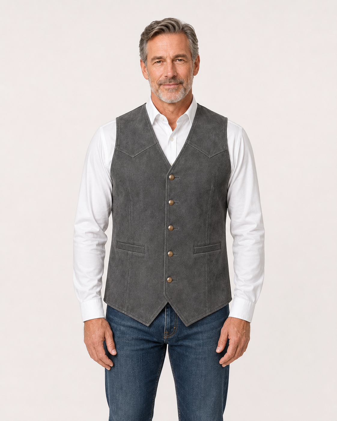 Men's Casual Suede Vest - Bellkmart
