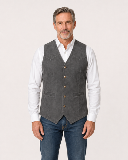 Men's Casual Suede Vest - Bellkmart