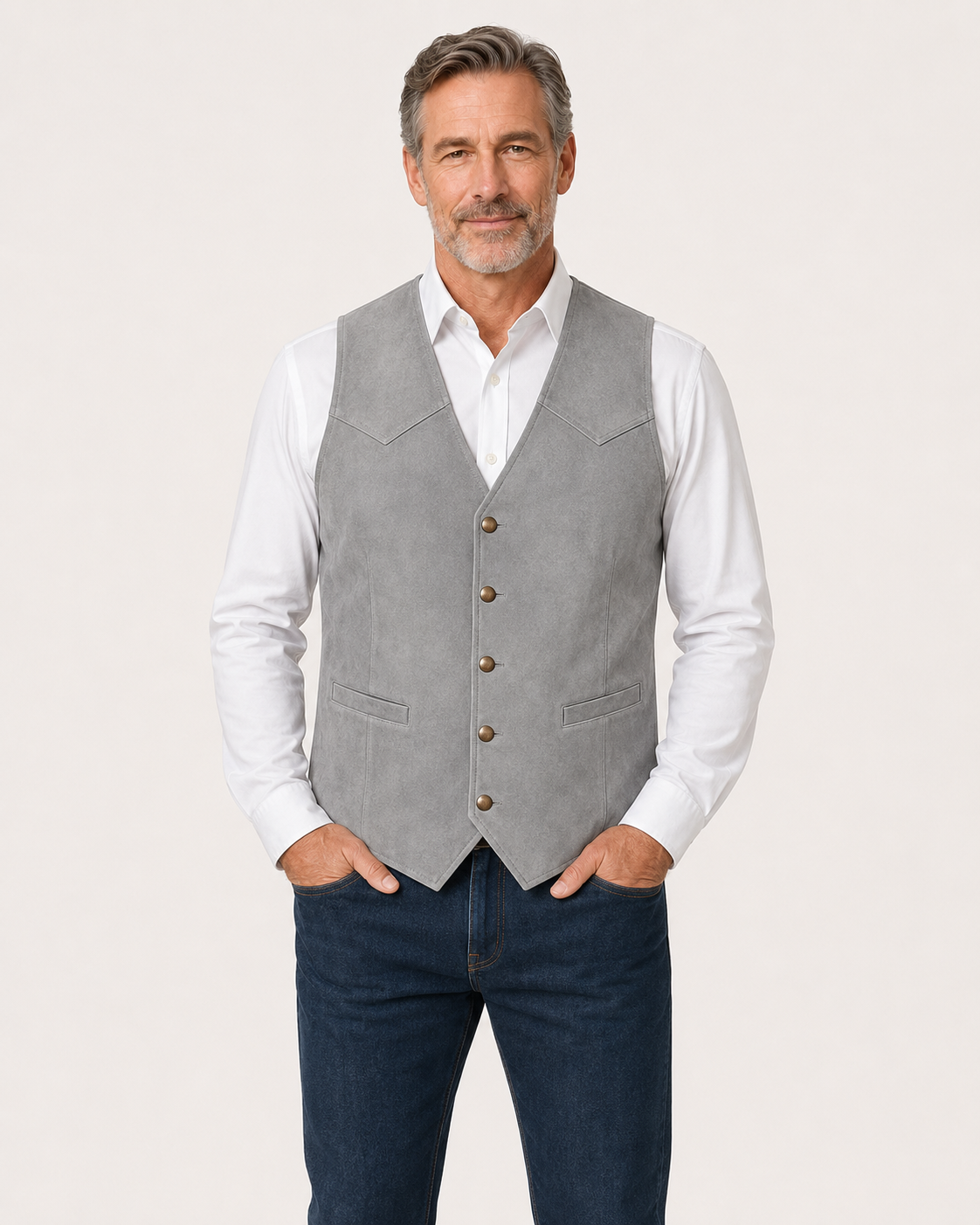 Men's Casual Suede Vest - Bellkmart