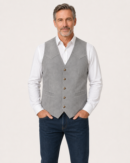 Men's Casual Suede Vest - Bellkmart
