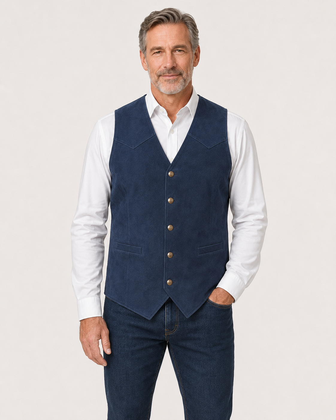 Men's Casual Suede Vest - Bellkmart