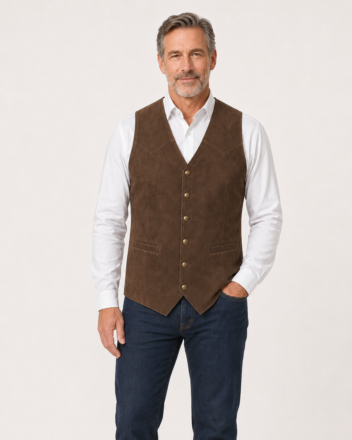 Men's Casual Suede Vest - Bellkmart