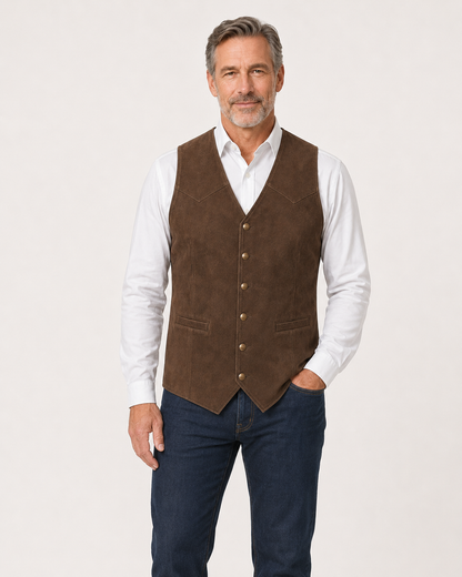Men's Casual Suede Vest - Bellkmart