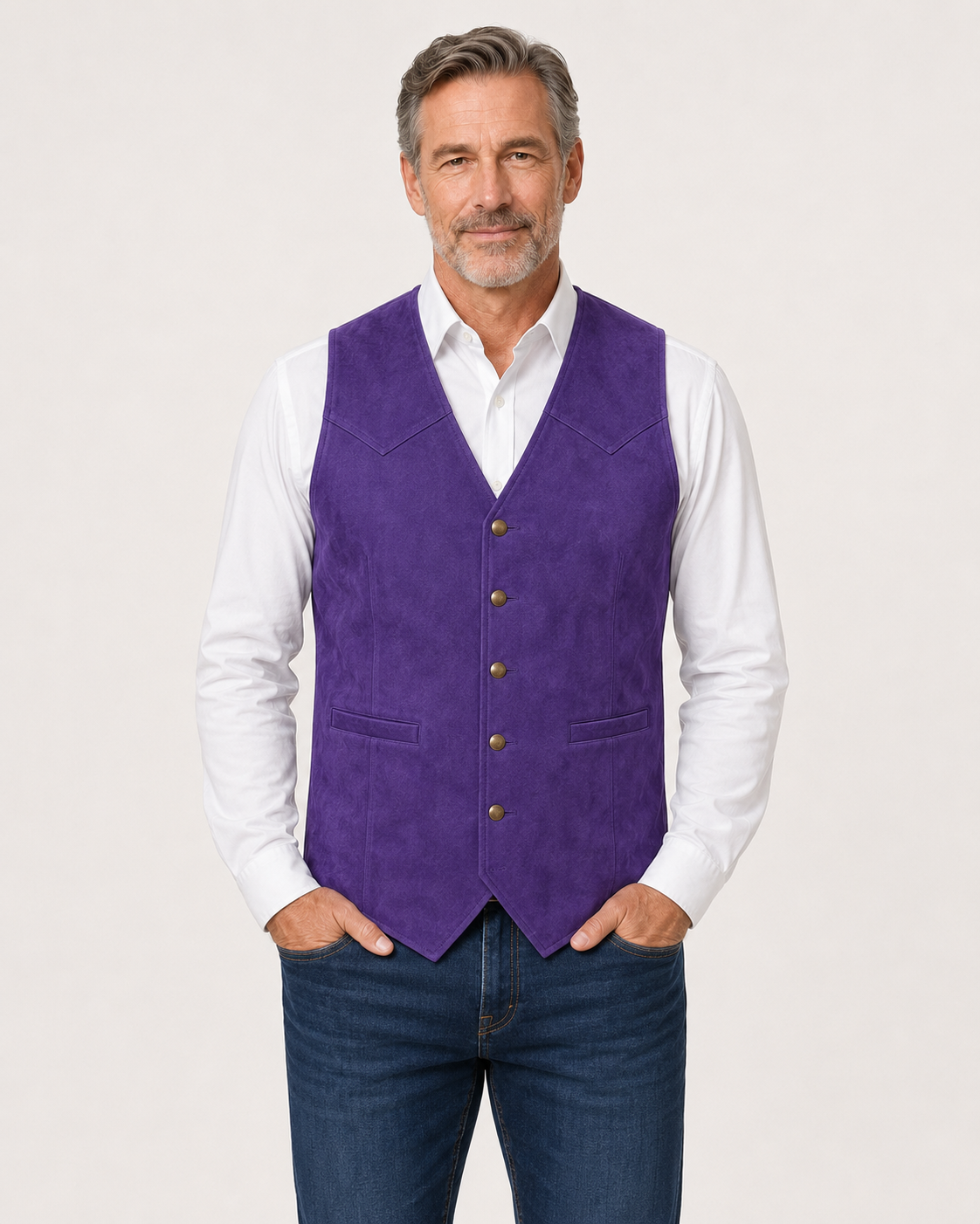 Men's Casual Suede Vest - Bellkmart