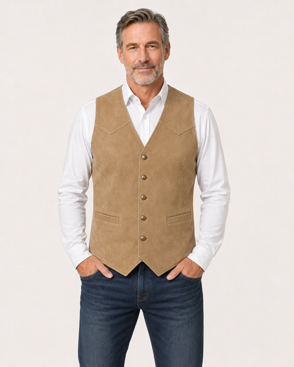 Men's Casual Suede Vest - Bellkmart