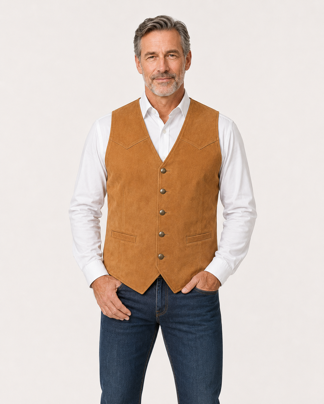 Men's Casual Suede Vest - Bellkmart