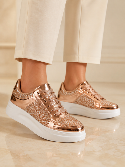 Bellkmart Spark-Step Glitter Sneakers - Bellkmart