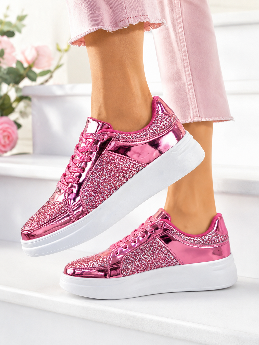 Bellkmart Spark-Step Glitter Sneakers - Bellkmart