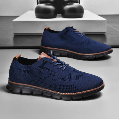 Black Sole Super Comfy breathable Orthopedic Mesh Sneakers For Wide Feet - Navy Blue - Bellkmart