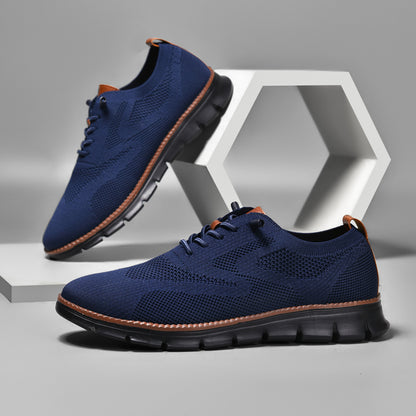 Black Sole Super Comfy breathable Orthopedic Mesh Sneakers For Wide Feet - Navy Blue - Bellkmart