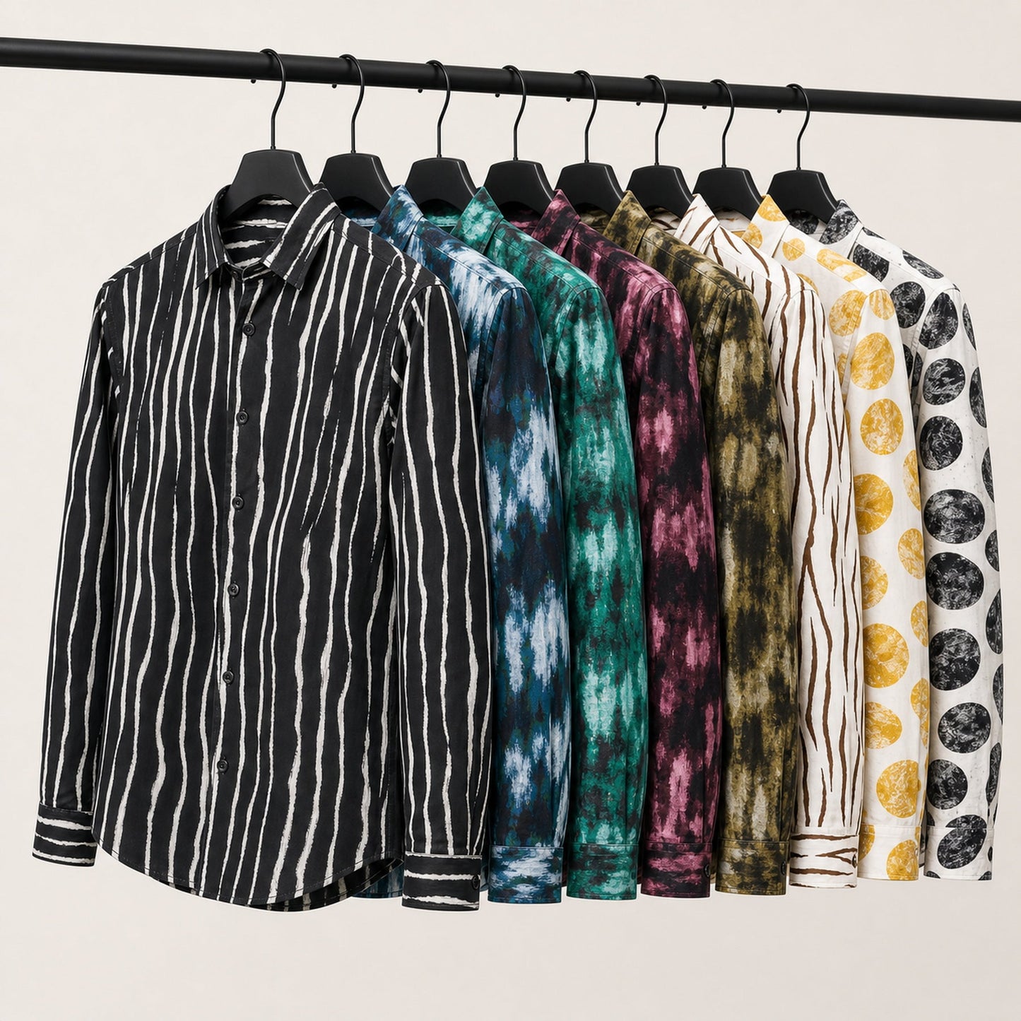Drift abstract print shirt collection in 15 colorways