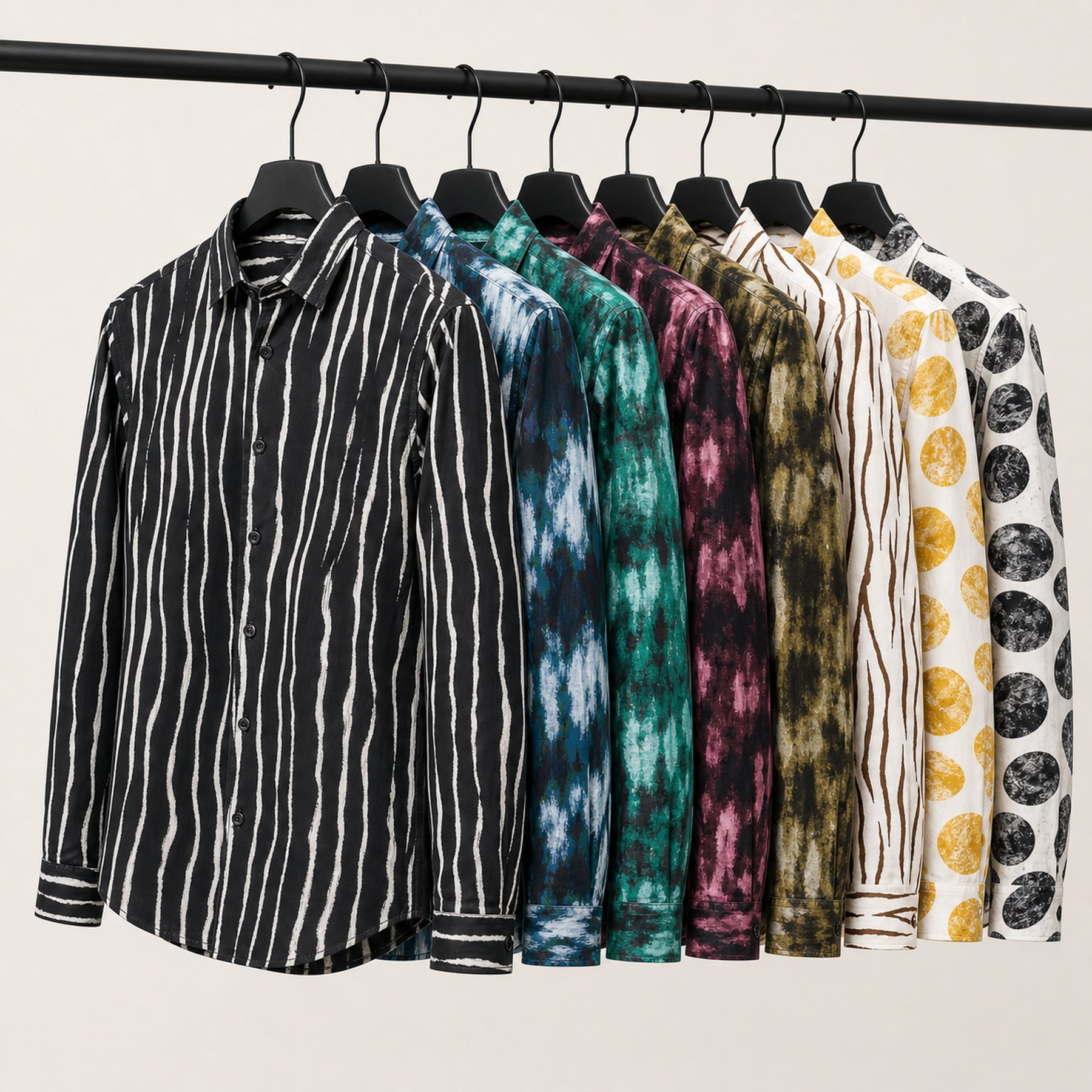 Drift abstract print shirt collection in 15 colorways