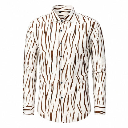 Drift men's abstract print roll-sleeve shirt in Sand Ripple, view 01